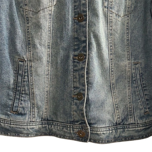 Style & Co Women's Sherpa Lined Collar Denim Jacket Blue Size L Casual - Picture 11 of 13